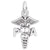 Pa Caduceus Charm In 14K White Gold