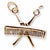 Comb And Scissors charm in Yellow Gold Plated hide-image