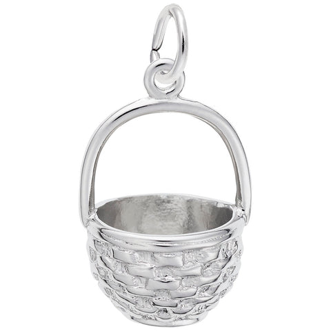 Basket Charm In 14K White Gold