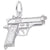 Pistol Charm In 14K White Gold