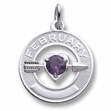 February Birthstone charm in 14K White Gold hide-image