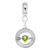 August Birthstone Charm Dangle Bead In Sterling Silver