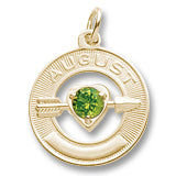 August Birthstone charm in Yellow Gold Plated hide-image