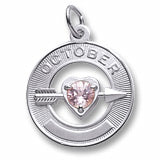 October Birthstone charm in Sterling Silver hide-image