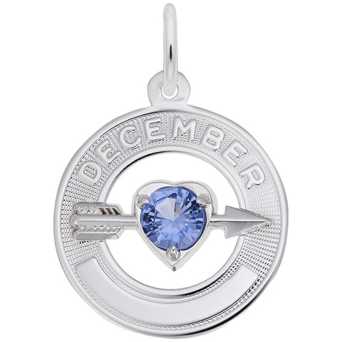 December Birthstone Charm In 14K White Gold