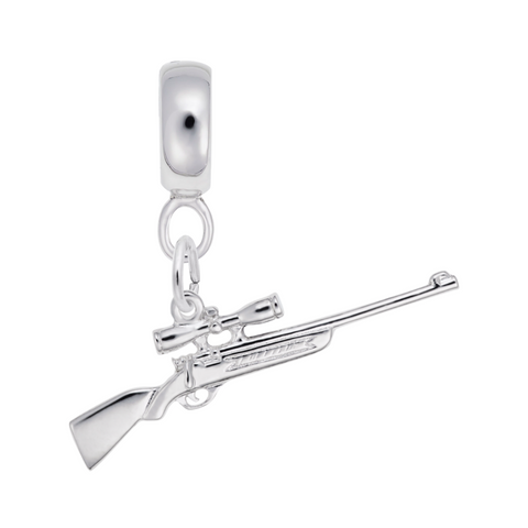 Shotgun Charm Dangle Bead In Sterling Silver