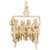 Quadchair,Skiing Charm in Yellow Gold Plated