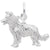 Border Collie Dog Charm In 14K White Gold