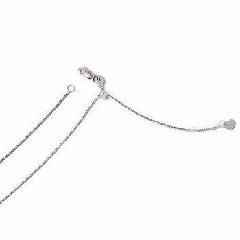 14K White Gold Adjustable Ustable Box, 30 inch x 0.8mm, Jewelry Chains and Necklace