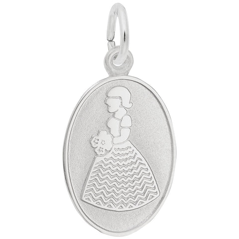 Flowergirl Charm In 14K White Gold