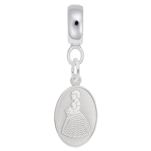 Flowergirl Charm Dangle Bead In Sterling Silver