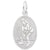 Female Softball Charm In 14K White Gold