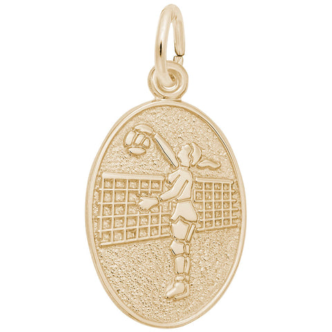 Female Vollyball Charm in Yellow Gold Plated