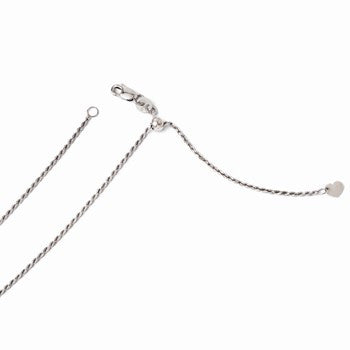 14K White Gold Adjustable Ustable Rope Chain