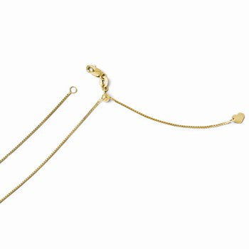 14K Yellow Gold Adjustable Box, 30 inch x 0.8mm, Jewelry Chains and Necklace