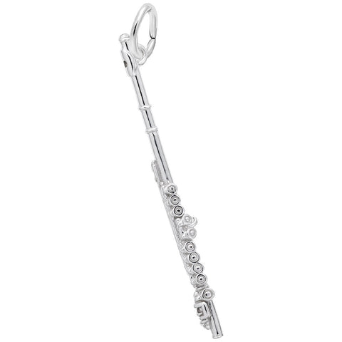 Flute Charm In 14K White Gold