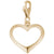 Open Heart Charm in Yellow Gold Plated