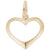 Open Heart Charm in Yellow Gold Plated