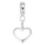 Open Heart charm dangle bead in Sterling Silver hide-image