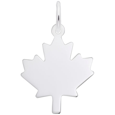 Maple Leaf Charm In 14K White Gold