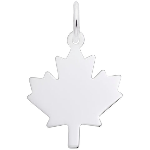 Maple Leaf Charm In Sterling Silver