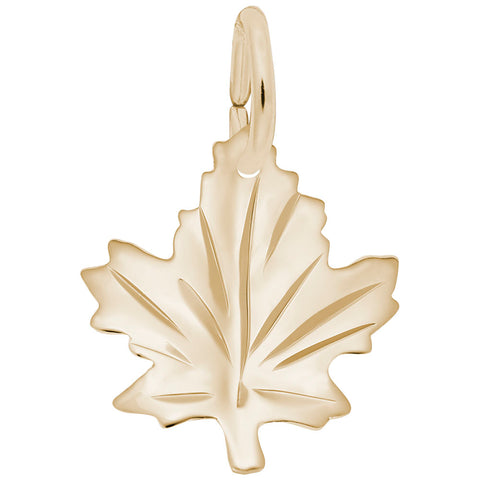 Maple Leaf Charm in Yellow Gold Plated