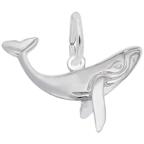 Whale Charm In 14K White Gold