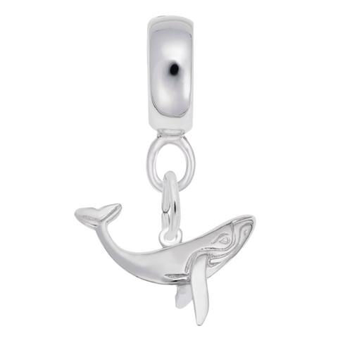 Whale Charm Dangle Bead In Sterling Silver