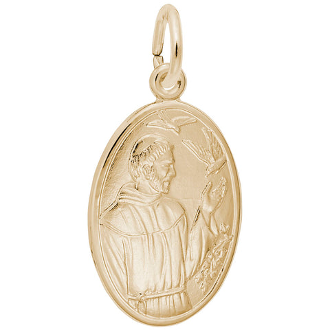 St Francis Charm In Yellow Gold