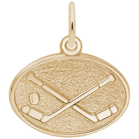 Hockey Disc Charm in Yellow Gold Plated