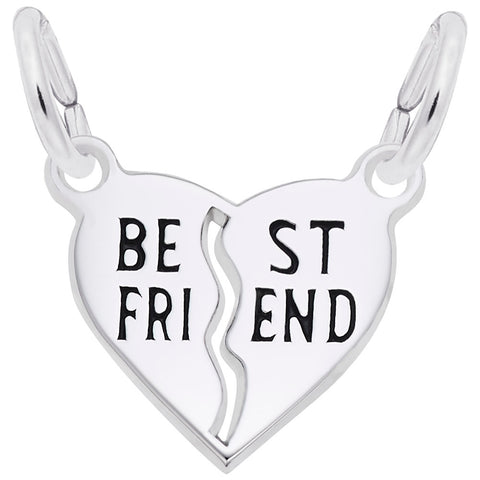 Best Friend Charm In 14K White Gold
