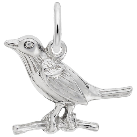 Robin Charm In 14K White Gold