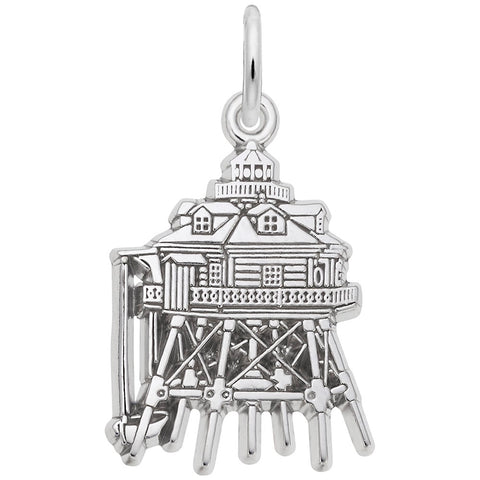 Thomas Point Lighthouse, Md Charm In Sterling Silver