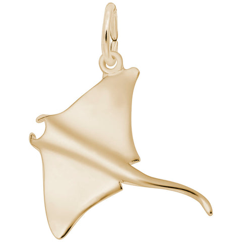 Manta Ray Charm In Yellow Gold