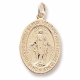 Miraculous Medal charm in Yellow Gold Plated hide-image