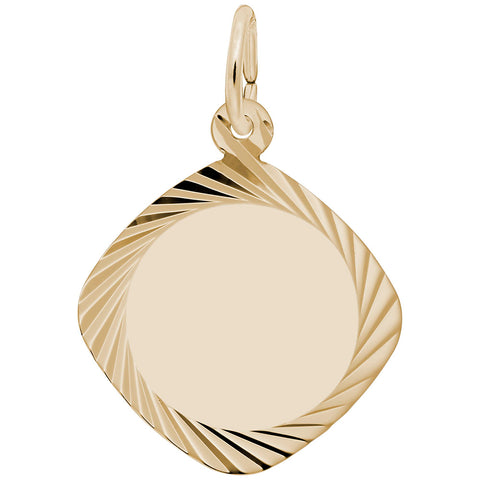 Square Disc Charm In Yellow Gold