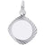 Square Disc Charm In 14K White Gold