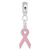 Breast Cancer Ribbon Charm Dangle Bead In Sterling Silver