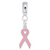 Breast Cancer Ribbon charm dangle bead in Sterling Silver hide-image