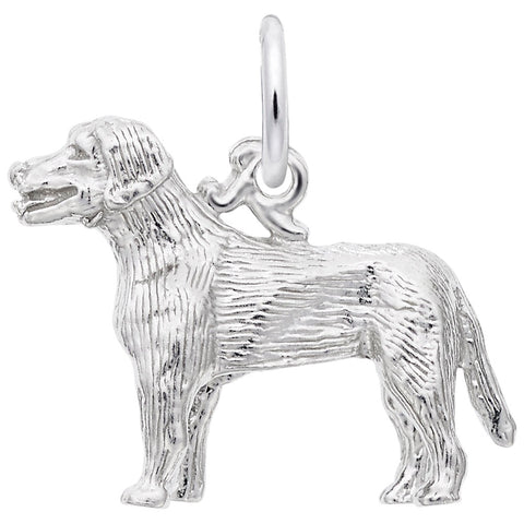 Labrador Charm In 14K White Gold