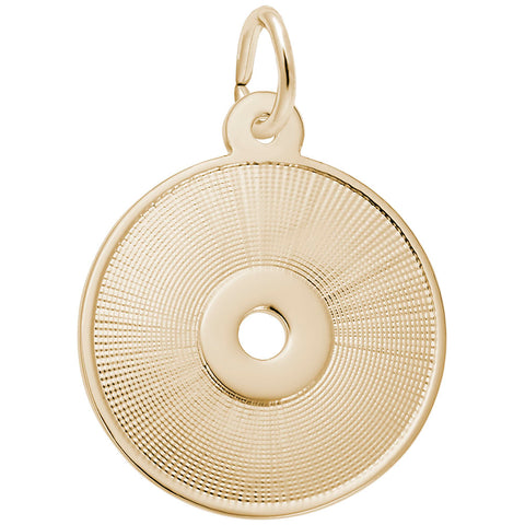 Compact Disc Charm in Yellow Gold Plated