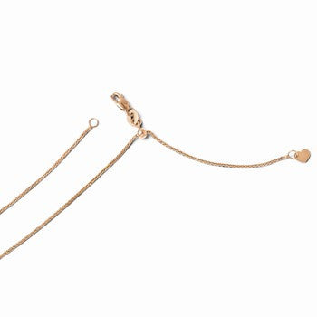 14K Yellow Gold & Rhodium Adjustable Ustable Wheat Chain