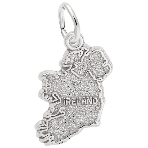 Ireland Charm In 14K White Gold