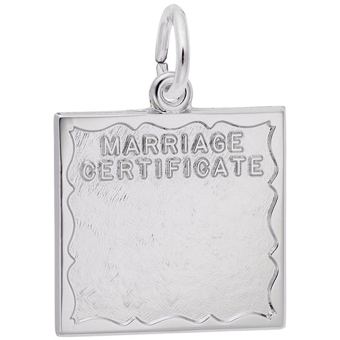 Marriage Certificate Charm In Sterling Silver