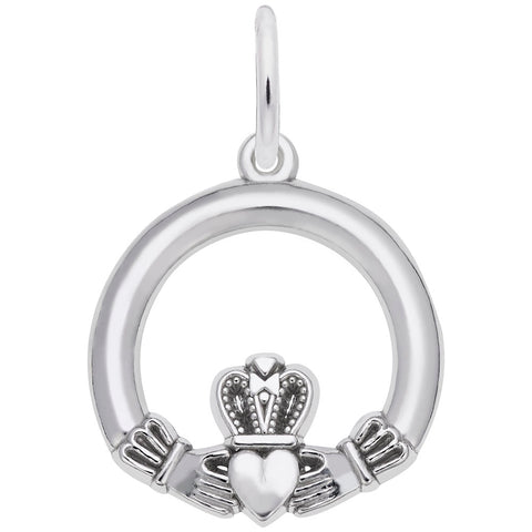 Claddagh Charm In Sterling Silver