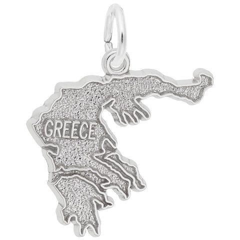 Greece Charm In 14K White Gold