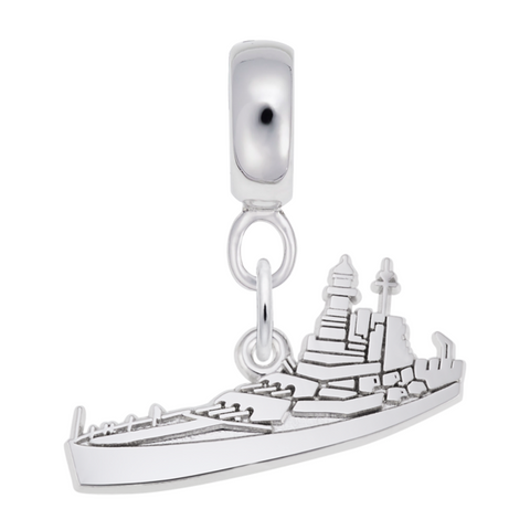 Uss N.C. Charm Dangle Bead In Sterling Silver