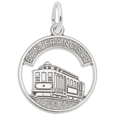 Cablecar,San Fran Charm In 14K White Gold