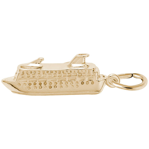 Cruise Ship Charm in Yellow Gold Plated