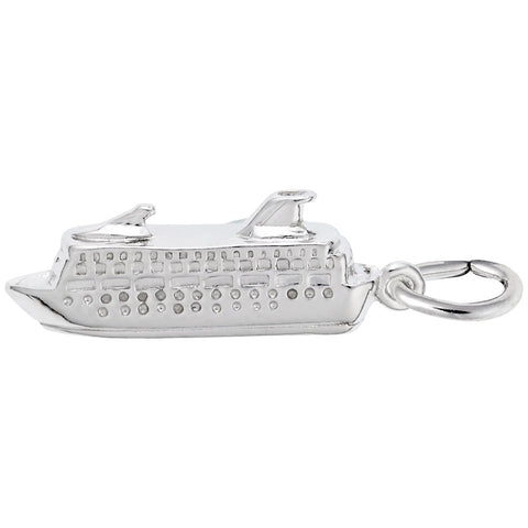 Cruise Ship Charm In Sterling Silver